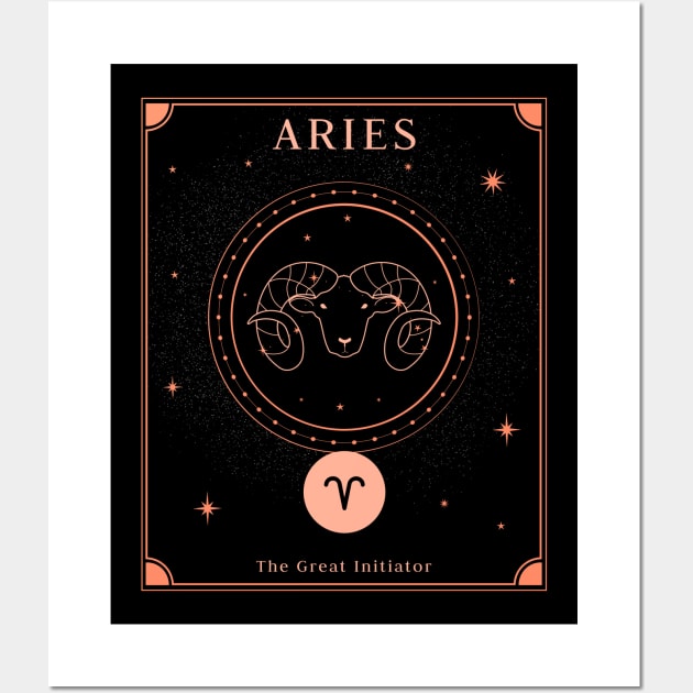 Aries Zodiac Horoscope Sign Astrology Tarot Cosmos Wall Art by Sassee Designs